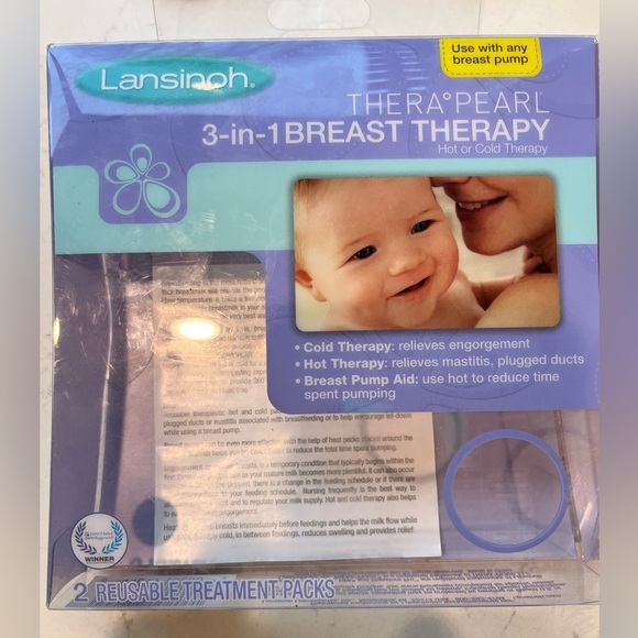 Lansinoh Thera Pearl 3 in 1 Breast Relief Reusable Packs Hot and Cold - Picture 1 of 4